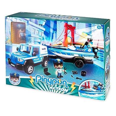 Famosa Pinypon - politiewagen met trailer, boot en speelfiguur Famosa Pinypon - politiewagen met trailer, boot en speelfiguur