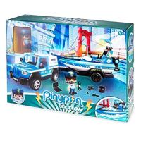 Famosa Pinypon - politiewagen met trailer, boot en speelfiguur - thumbnail