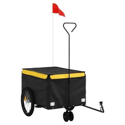 VidaXL Fietstrailer 30 kg ijzer zwart en geel - thumbnail