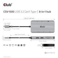 Club 3D USB 3.2 Gen1 Type-C 8-in-1 dockingstation - thumbnail