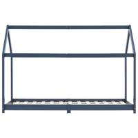 Kinderbedframe massief grenenhout grijs 90x200 cm - thumbnail