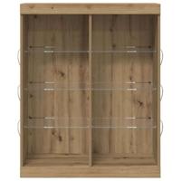 Dressoir artisanaal eikenkleurig 41 x 37 x 100 cm Bewerkt hout - thumbnail