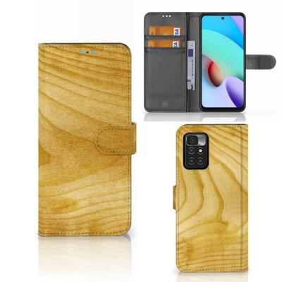 Xiaomi Redmi 10 | Book Style Case | Licht Hout Xiaomi Redmi 10 | Book Style Case | Licht Hout