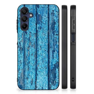 Samsung Galaxy A15 Houten Print Telefoonhoesje Wood Blue Samsung Galaxy A15 Houten Print Telefoonhoesje Wood Blue