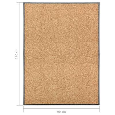 Deurmat wasbaar 90x120 cm crme - thumbnail
