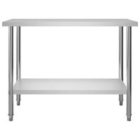 VidaXL Keukenwerktafel 120x60x85 cm roestvrij staal - thumbnail