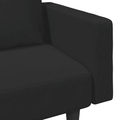 2-delige Loungeset met kussens fluweel zwart