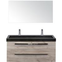 Seville Badmeubelset 120 cm - 2 Laden Craft Oak - Wastafel Lucca Enkel met Spiegel - thumbnail