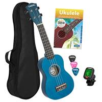 Cascha HH 3971 sopraan ukelele set blauw (4-talig) - thumbnail