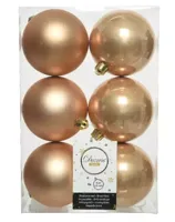 Decoris kerstballen plastic set Toffee 8cm 6st - thumbnail