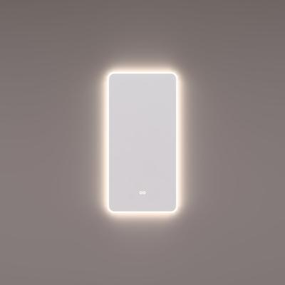 HIPP Design spiegel met Afgeronde Hoeken - Directe en Indirecte LED Verlichting - 45 x 90 x 3 cm - Spiegelverwarming - Kleurenwissel - Touch Dimmer