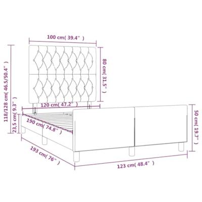 Bedframe zonder matras 120x190 cm stof lichtgrijs