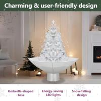 Kerstboom sneeuwend met paraplubasis 75 cm wit - thumbnail