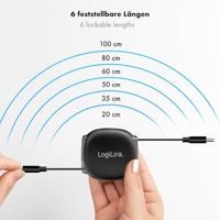 LogiLink CU0500 USB-C-kabel USB 2.0 USB-C stekker 1.00 m Zwart Stekker past op beide manieren, Om te ontdraaien - thumbnail