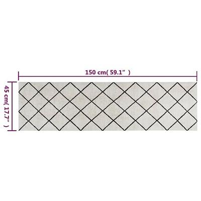 Keukenmat wasbaar geblokt 45x150 cm fluweel