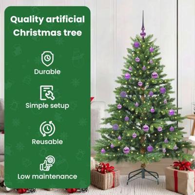 Kunstkerstboom met 150 LED met standaard Groen 150 cm PE en PVC