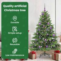 Kunstkerstboom met 150 LED met standaard Groen 150 cm PE en PVC - thumbnail