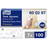 Handdoek Tork H2 Xpress Premium multifold 2-laags 212x340mm 7x100 vel wit 600297 - thumbnail