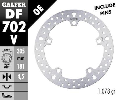 GALFER remschijf "df702 rotor df702 type v rigid