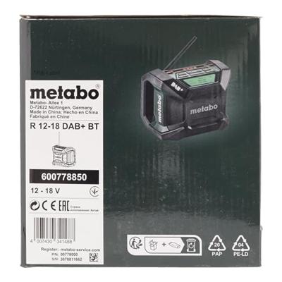 Metabo R 12-18 DAB+ BT 12V / 18V Li-Ion Accu bouwradio met DAB+ en Bluetooth | 600778850 - 600778850 - thumbnail