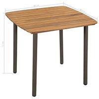 Tuintafel 80x80x72 cm massief acaciahout en staal - thumbnail