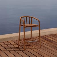 Kave Home Turqueta barkruk H65 teakhout - thumbnail