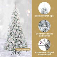 VidaXL Kunstmatige inklapbare kerstboom wit 180 cm pe en pvc - thumbnail