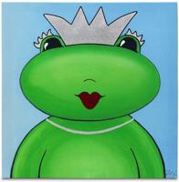 Ziegfeld schilderij Kikkerkoningin meisjes 30 cm canvas groen - thumbnail