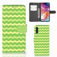 Samsung Galaxy A70 | Telefoon Hoesje | Waves Green - thumbnail