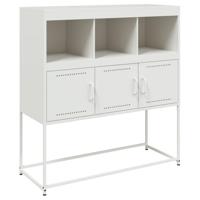 Dressoir 100,5x39x107 cm staal wit - thumbnail