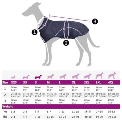 Hondenregenjas met reflecterende strips polyester marineblauw S