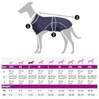 Hondenregenjas met reflecterende strips polyester marineblauw S - thumbnail