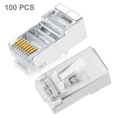 100 stuks Hoge kwaliteit RJ45 afgeschermd Plug Cat5 8P8C Lan Connector netwerk 100 stuks Hoge kwaliteit RJ45 afgeschermd Plug Cat5 8P8C Lan Connector netwerk
