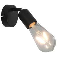 VidaXL Spotlights 2 st met filament peren 2 w e27 zwart - thumbnail