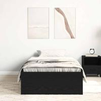 Bedframe zonder matras 90x190 cm spaanplaat zwart eikenkleurig - thumbnail