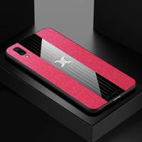 Voor vivo X21 UD XINLI stiksels doek textuur schokbestendig TPU beschermhoes (rood) - thumbnail