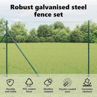 VidaXL Afrasteringspaal groen 25 x 1,6 m (36 mm gaas) staal en pvc - thumbnail