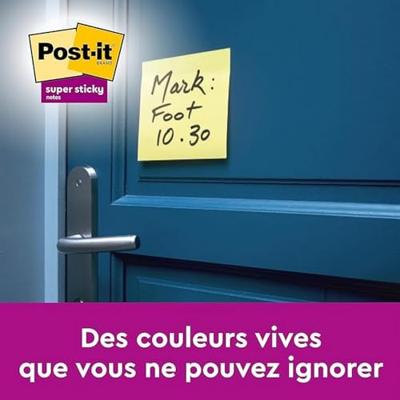 Post-it Super Sticky notes, 90 vel, ft 76 x 127 mm, pak van 6 blokken, kanariegeel - thumbnail