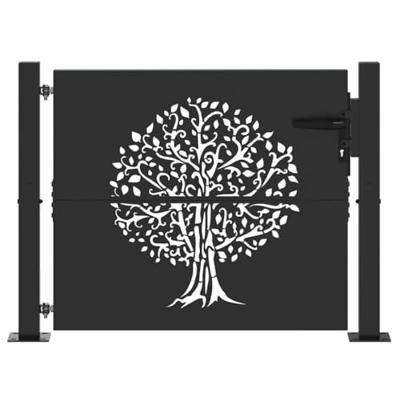 Tuinpoort met slot Zwart 105 x 100 cm Poedergecoat staal