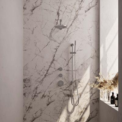 Chrome Edition thermostatische inbouw regendouche SET 13 met 20 cm douchekop en staaf handdouche