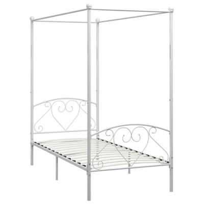 Hemelbedframe metaal wit 100x200 cm Hemelbedframe metaal wit 100x200 cm