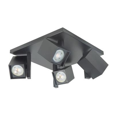 Highlight Vierkante opbouwspotOslo zwart 4-lichts - S7309.01