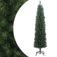 VidaXL Kunstkerstboom met standaard smal 210 cm pvc groen - thumbnail