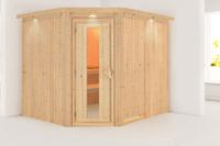 Karibu | Malin Sauna met Dakkraag | Energiesparende Deur - thumbnail