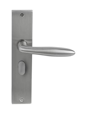 Deurklink Luno massief op langschild vrij- en bezet 63mm