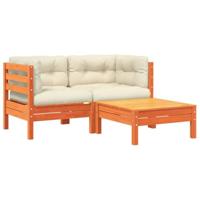Tuinbank 2-zits met kussens en voetenbank - thumbnail