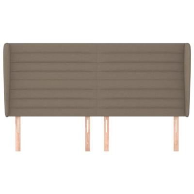 Hoofdbord met randen 163x23x118/128 cm stof taupe