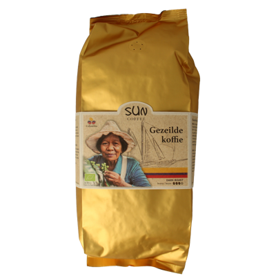 SUN Coffee Gezeilde koffiebonen dark roast bio 1 Kilogram