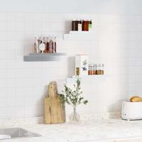 Wandschappen 3 st roestvrijstaal zilverkleurig - thumbnail