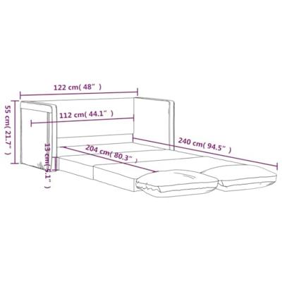 Slaapbank vloermodel 2-in-1 122x204x55 cm fluweel wijnrood